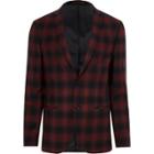 River Island Mens Check Stretch Skinny Fit Suit Jacket