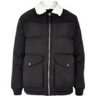 River Island Mensblack Bellfield Fleece Collar Puffer Jacket
