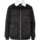River Island Mensblack Bellfield Fleece Collar Puffer Jacket