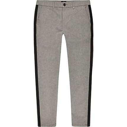 River Island Mens Textured Skinny Trousers