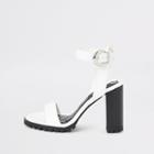 River Island Womens White Cleated Sole Heeled Sandal