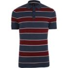 River Island Mens And Red Stripe Slim Fit Polo Shirt