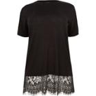 River Island Womens Plus Lace Short Sleeve T-shirt