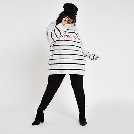 River Island Womens Plus 'amour' Stripe Knit Sweater