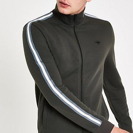 River Island Mens Slim Fit Tape Side Track Jacket