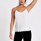 River Island Womens White Crepe Pearl Embellished Cami Top