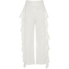 River Island Womens White Frill Loose Fit Trousers