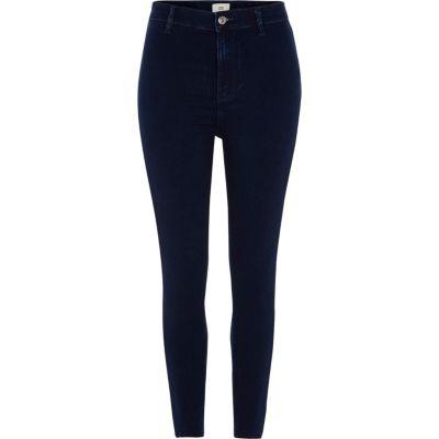 River Island Womens Dark Denim Harper Stirrup Jeans