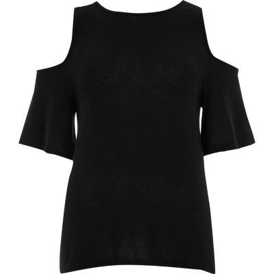 River Island Womens Cold Shoulder Wrap Back Top