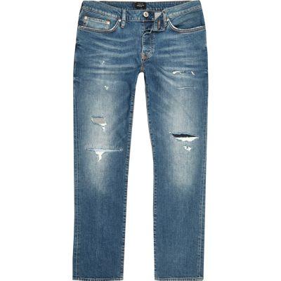 River Island Mens Dark Wash Dylan Slim Fit Jeans