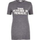 River Island Womens Marl 'the Future Is Female' T-shirt