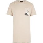 River Island Mens Cali Pocket Print Longline T-shirt