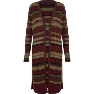 River Island Womens Stripe Knit Longline Cardigan