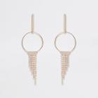 River Island Womens Rose Gold Color Cupchain Tassel Drop Earring