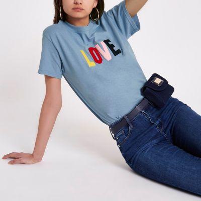 River Island Womens 'love' Cropped Boyfriend T-shirt