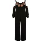 River Island Womens Plus Floral Embroidered Jumpsuit