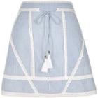 River Island Womens Stripe Crochet Tie Waist Mini Skirt
