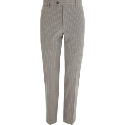 River Island Mens Stripe Skinny Fit Suit Pants
