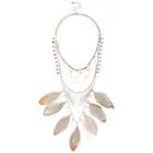 River Island Womens White Feather Bib Necklace