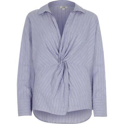 River Island Womens Stripe Print Knot Front Shirt