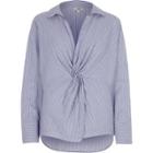 River Island Womens Stripe Print Knot Front Shirt