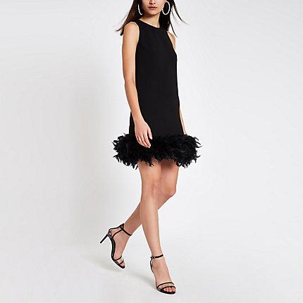 River Island Womens Feather Trim Swing Dress