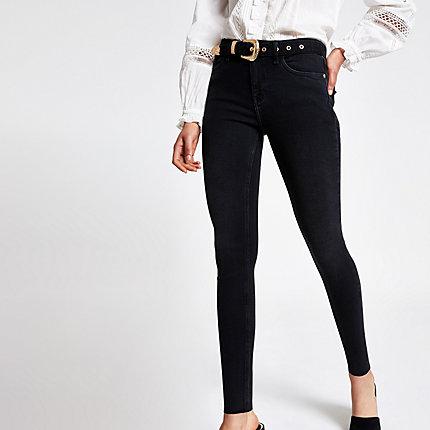 River Island Womens Belted Amelie Super Skinny Jeans