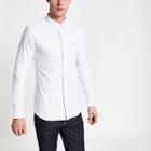 River Island Mens White Button-down Collar Long Sleeve Shirt