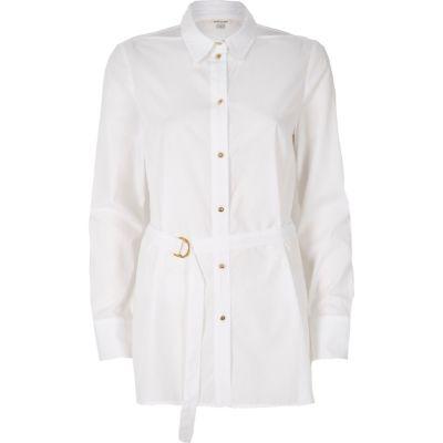 River Island Womens White Belted Top