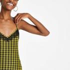 River Island Womens Check Lace Cami Top