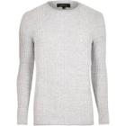 River Island Menslight Rib Knit Crew Neck Jumper