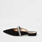 River Island Womens Diamante Pointed Backless Loafers