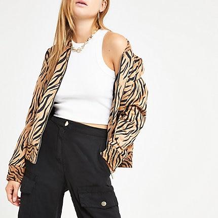 River Island Womens Tiger Print Bomber Jacket