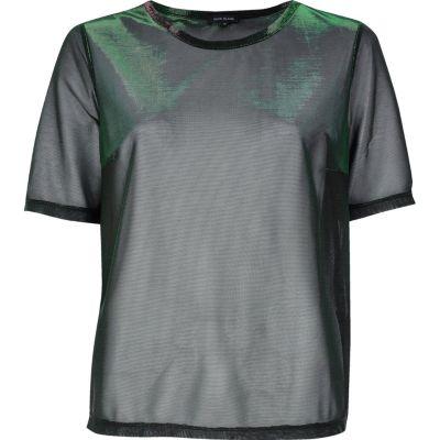 River Island Womens Reflective Metallic Mesh T-shirt
