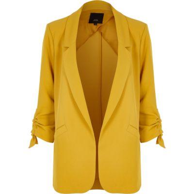 River Island Womens Ruched Three Quarter Sleeve Blazer