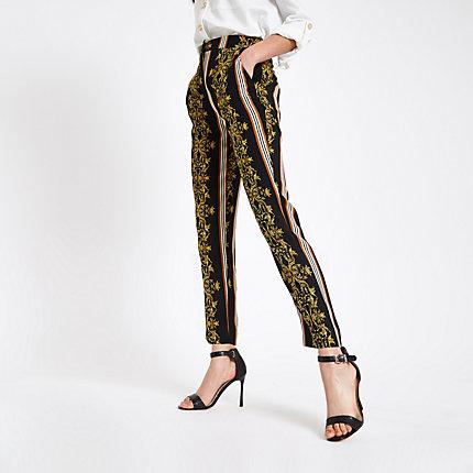 River Island Womens Baroque Print Cigarette Pants