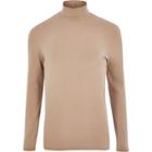 River Island Mens Blush Muscle Fit Roll Neck T-shirt