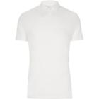 River Island Mens White Muscle Fit Polo Shirt
