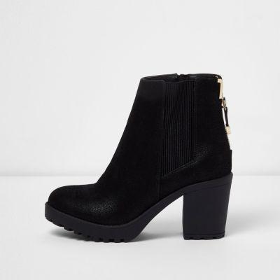 River Island Womens Zip Back Heeled Boots
