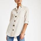River Island Womens Stripe Button Front Shirt