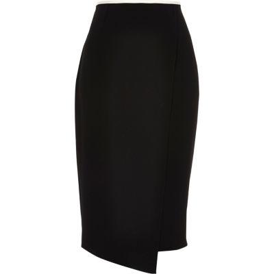 River Island Womens Asymmetric Wrap Front Midi Skirt