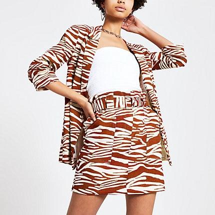 River Island Womens Zebra Print Mini Skirt