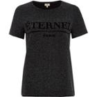 River Island Womens 'eternel' Flocked Lurex Stitch T-shirt