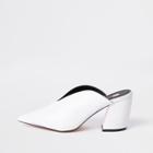 River Island Womens White Curved Heel Mules