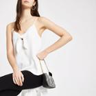 River Island Womens White Bow Front Cami Top