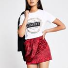 River Island Womens White 'liberte' Printed T-shirt