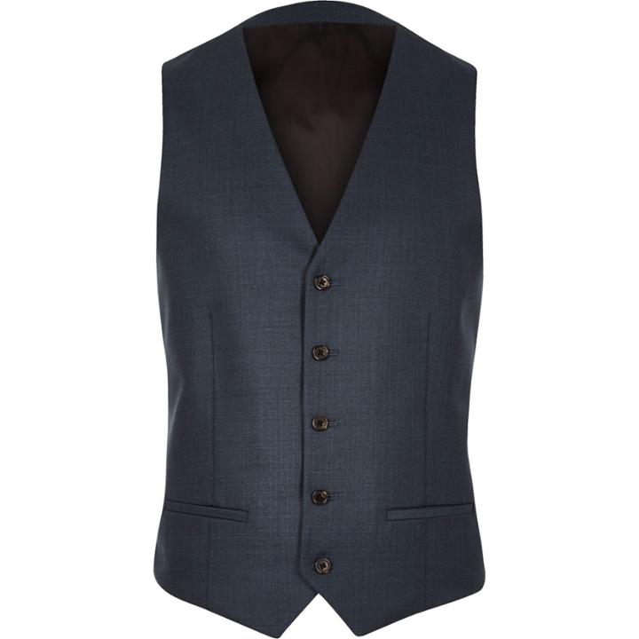River Island Menspetrol Slim Waistcoat