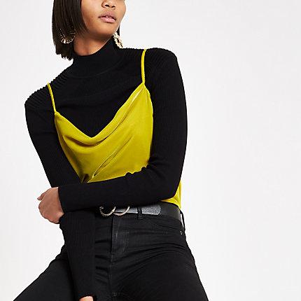 River Island Womens Velvet Cowl Neck Cami Top