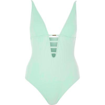 River Island Womens Strap Front Plunge Swimsuit