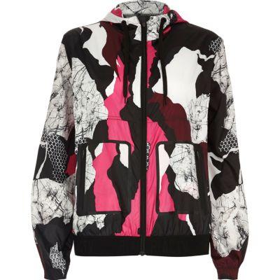 River Island Womens Ri Active Printed Hoodie Rain Jacket